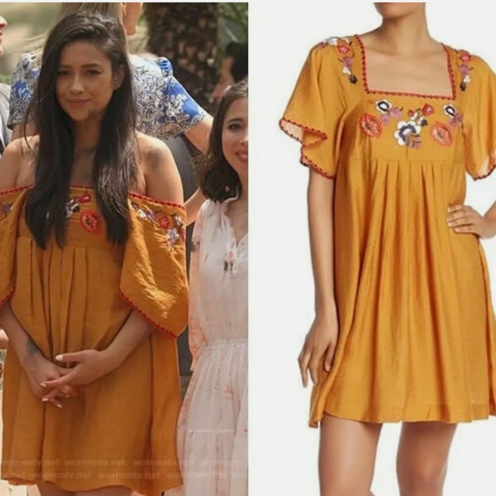 NWT Madewell Embroidered Boho Hippie Mini Babydoll Dress XS Square Neck